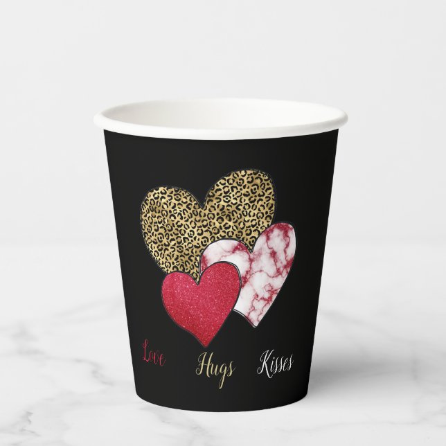 Gobelets En Papier Saint-Valentin sauvage  (Recto)
