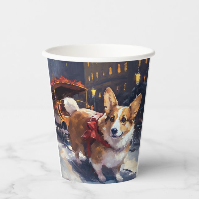 Gobelets En Papier Saison de Noël de Corgi (Recto)