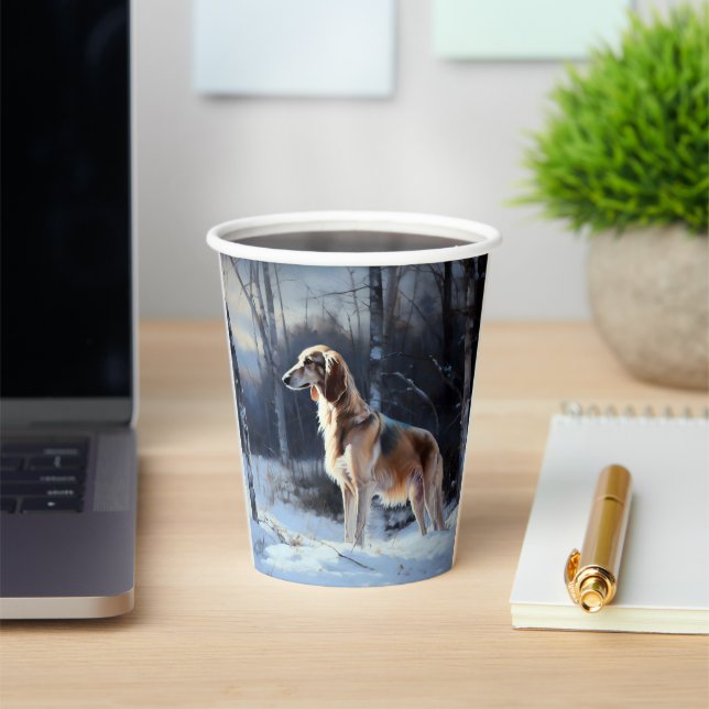 Gobelets En Papier Saluki Laisser neiger Noël (Insitu)