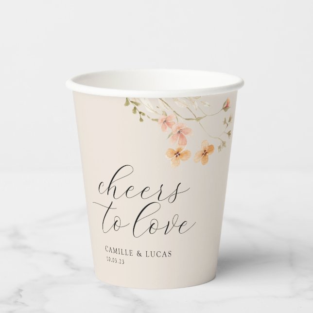 Gobelets En Papier Salutations Pour Aimer Des Favoris De Mariage Pers (Recto)