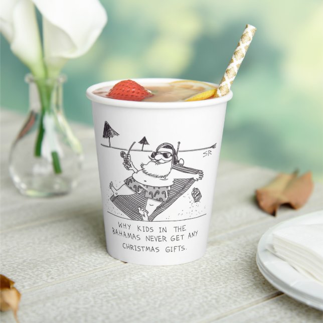 Gobelets En Papier Santa Beach Time paper cups (Insitu)