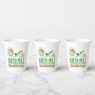 Gobelets En Papier Santa Clause Pôle Nord Chocolat chaud