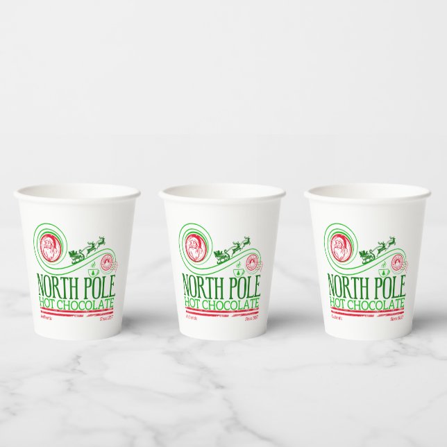 Gobelets En Papier Santa Clause Pôle Nord Chocolat chaud (Multi)