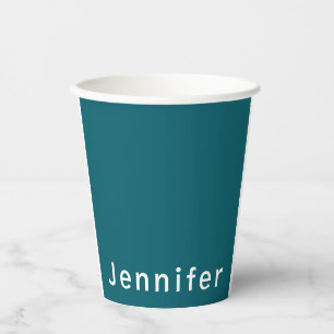 Gobelets En Papier Sarcelle foncée Moderne Minimaliste Tendance Votre