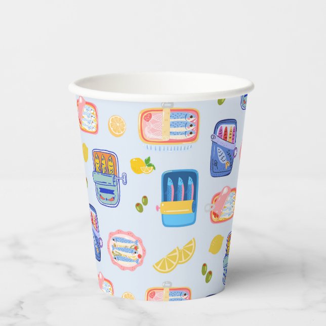 Gobelets En Papier Sardines et citrons (Recto)