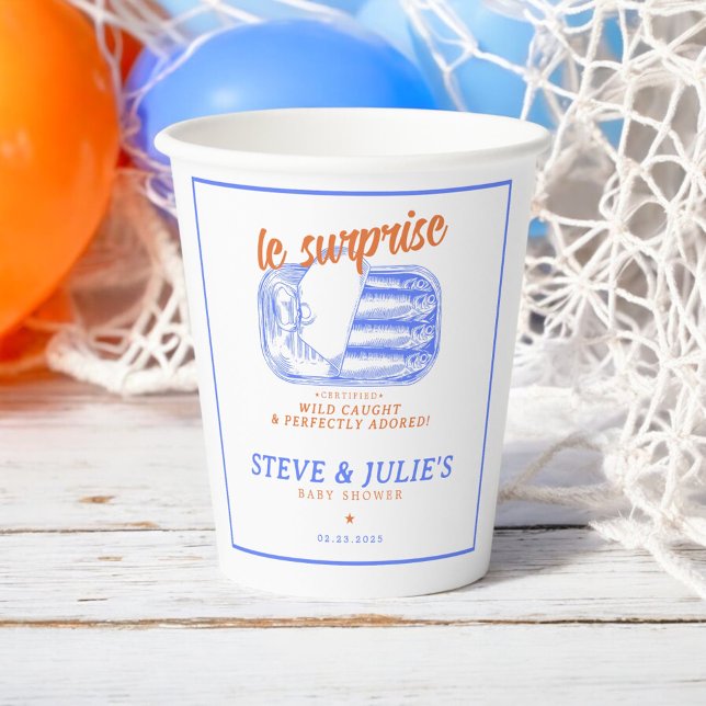 Gobelets En Papier Sardines Françaises Modernes Tasses En Papier Pois (Créateur téléchargé)