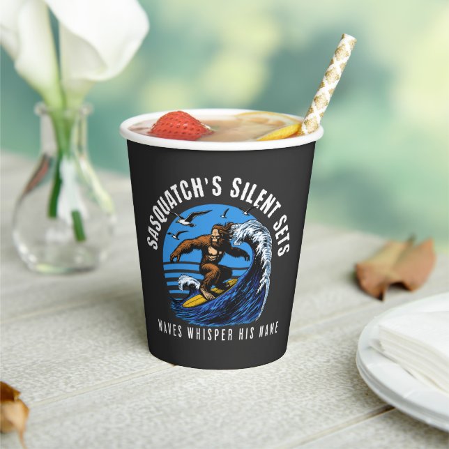 Gobelets En Papier Sasquatch's Silent Sets Surfing Bigfoot Black (Insitu)