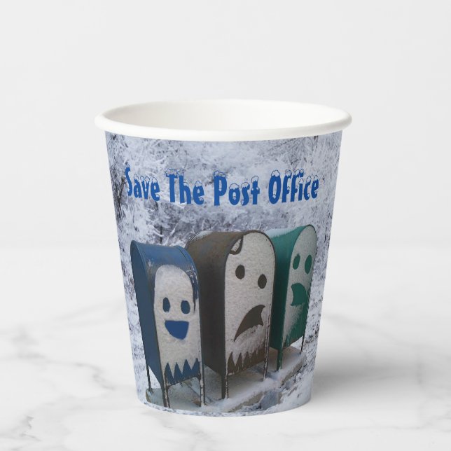Gobelets En Papier Sauver le service postal (Recto)