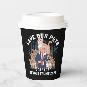 Gobelets En Papier Sauvez Nos Animaux 2024 Président Trump Politique