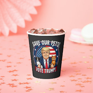 Gobelets En Papier Sauvez nos animaux de compagnie Votez Trump Pets F