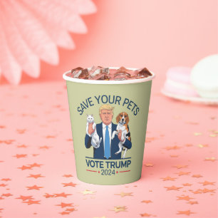Gobelets En Papier Sauvez Vos Animaux Votez Trump Élection US Citatio