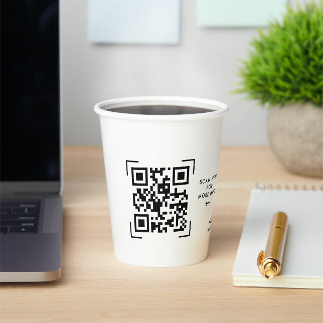 Gobelets En Papier Scan Code QR | Logo Professionnel d'Entreprise (Insitu)