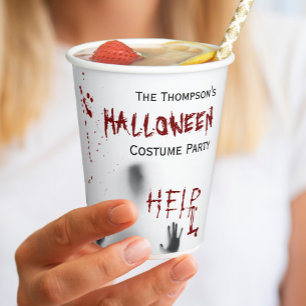 Gobelets En Papier Scary Bloody Halloween Costume Party Blanc