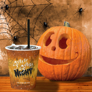 Gobelets En Papier Scary Scary Night Halloween Orange ID946