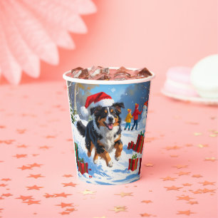 Gobelets En Papier Scène de Noël du berger australien