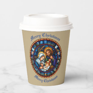 Gobelets En Papier Scène traditionnelle de la Nativité de Noël