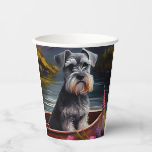 Gobelets En Papier Schnauzer sur une pagaie : Une aventure pittoresqu