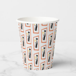 Gobelets En Papier Schrödinger's Cat Mid Century orange moderne