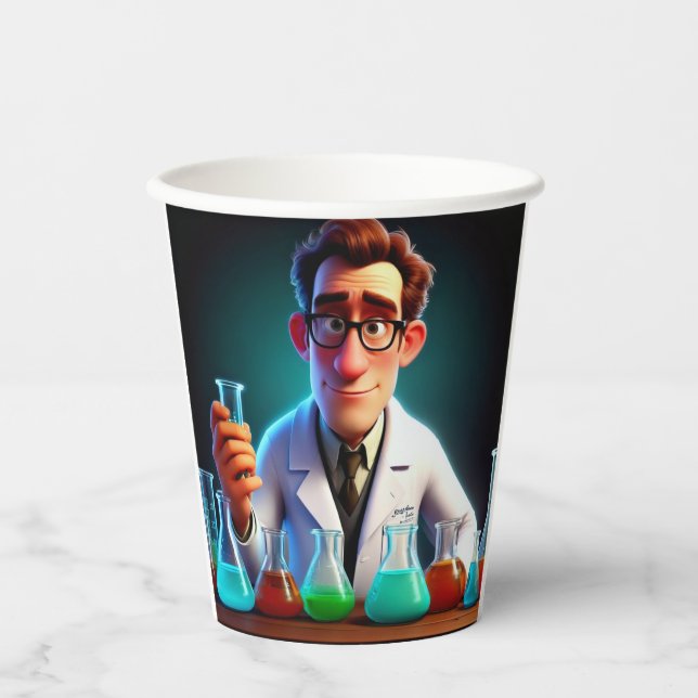 Gobelets En Papier Scientifique heureux (Recto)