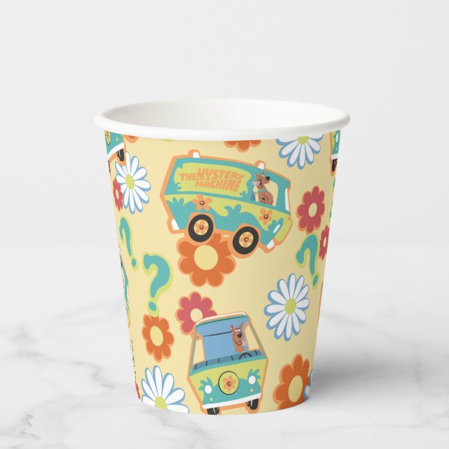 Gobelets En Papier Scooby-Doo Mystery Motif de fleurs (Recto)