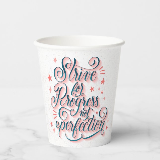Gobelets En Papier S'efforcer de progresser (Recto)