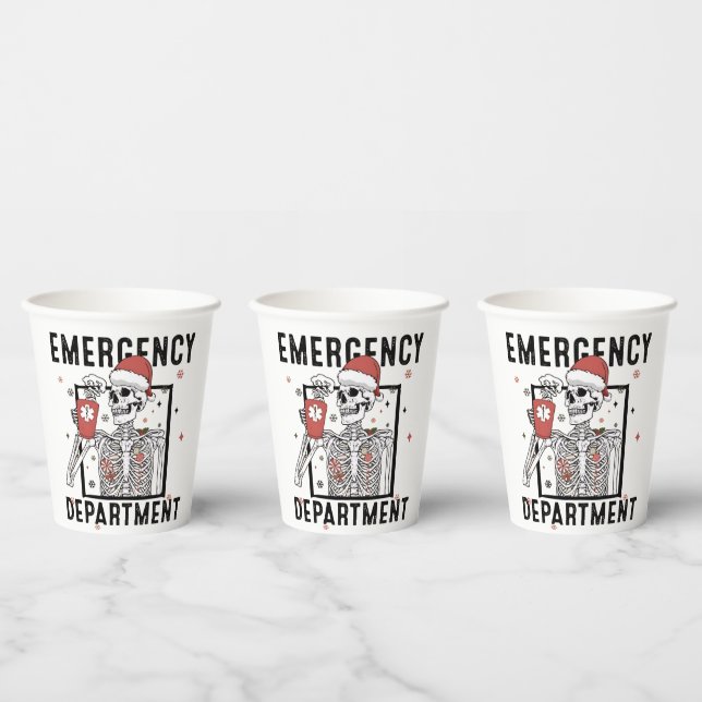 Gobelets En Papier Service d'urgence Skeleton Nuring Coffee Lover (Multi)