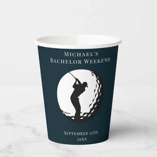 Gobelets En Papier Serviette personnalisée | Bachelor Golf Week-end (Gauche)