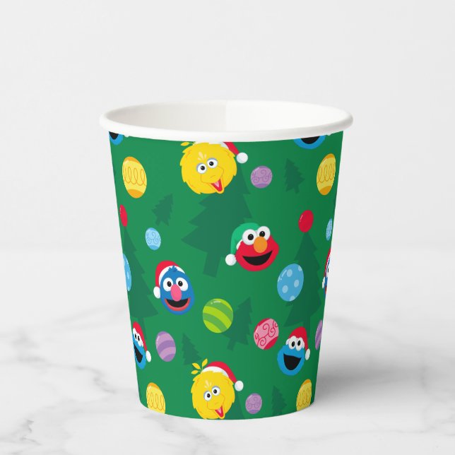 Gobelets En Papier Sesame Street Christmas Tree Motif (Gauche)