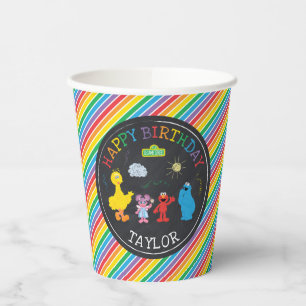 Gobelets En Papier Sesame Street Pals Chalkboard Arc-en-ciel Annivers