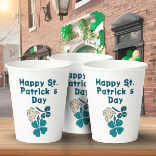 Gobelets En Papier Shamrock Clover Irish Joyeux St Patrick`s Day