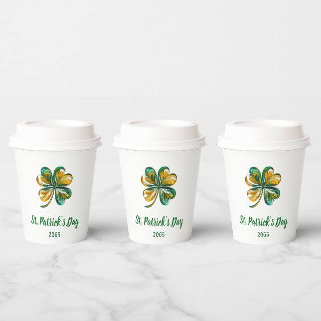 Gobelets En Papier Shamrock de la Saint Patrick. (Multi)