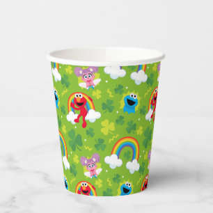 Gobelets En Papier Shamrock de rue Sesame et Motif arc-en-ciel