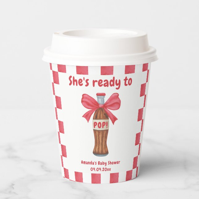 Gobelets En Papier She is Ready to Pop Soda Bottle Baby Shower (Verso)