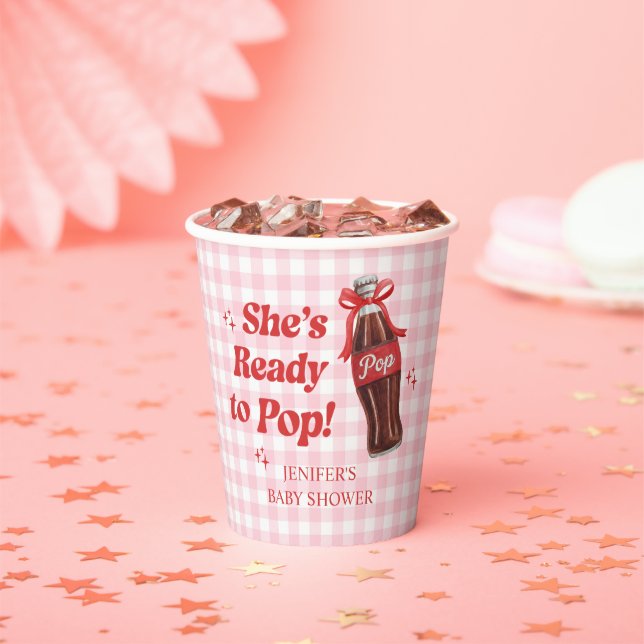 Gobelets En Papier She's Ready to Pop Soda Baby Shower (Insitu)