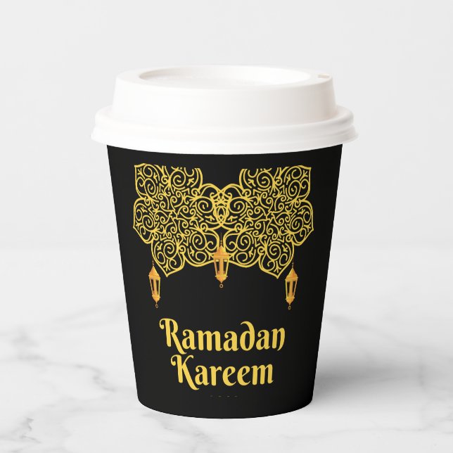 Gobelets En Papier Signification de Ramadan Kareem - Eid Moubarak 202 (Recto)