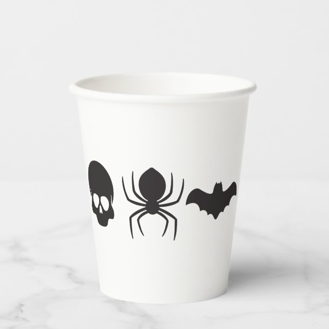 Gobelets En Papier Silhouette Éffrayante déplaisante Halloween Mug -  (Recto)