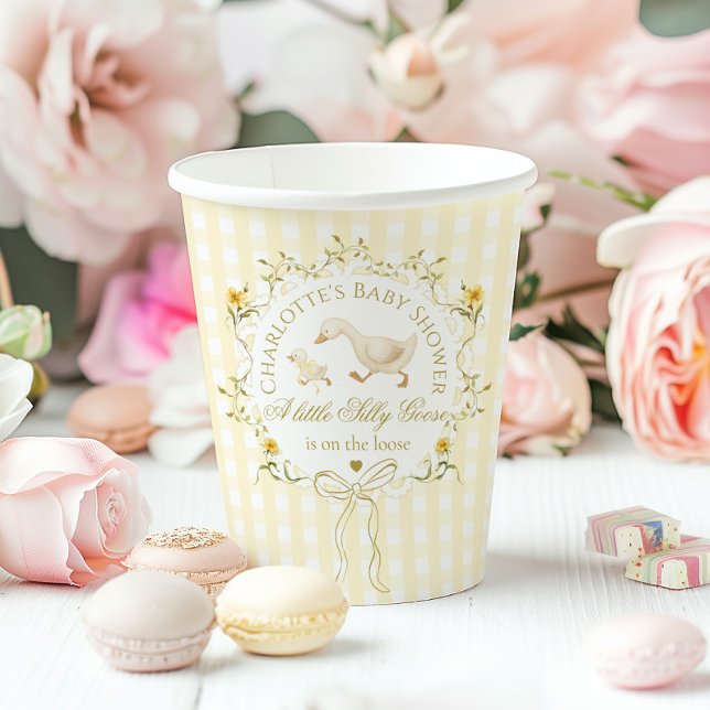 Gobelets En Papier Silly Goose Gender neutral Wildflower Baby Shower (Créateur téléchargé)