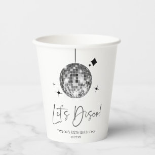 Gobelets En Papier Silver Disco Ball Let's Disco fête d'anniversaire