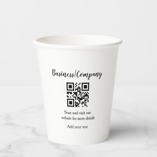 Gobelets En Papier Simple entreprise site web code-barres QR ajouter  (Recto)