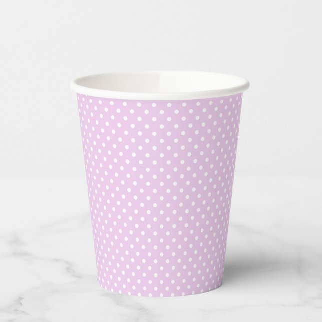 Gobelets En Papier Simple Fille Rose Baby Shower Points de Polka (Gauche)