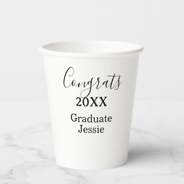 Gobelets En Papier Simple graduation congratulations minimal add clas (Recto)