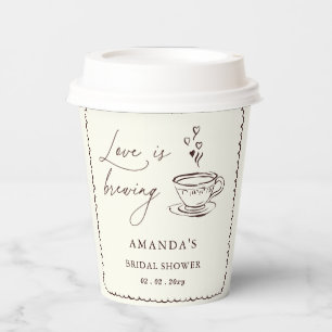 Gobelets En Papier Simple Love prépare un café pour la Baby Shower