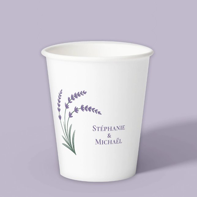 Gobelets En Papier Simple Mariage au Lavande (Simple Lavender Wedding Paper Cups)