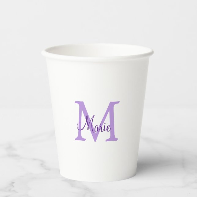 Gobelets En Papier simple minimal add name monogram pink red   throw  (Recto)