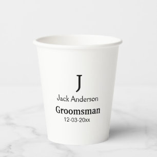 Gobelets En Papier SIMPLE MINIMAL ajouter votre nom toiletteur person