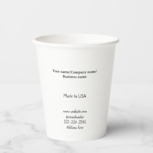 Gobelets En Papier simple minimal ajoutez votre logo/design ici entre