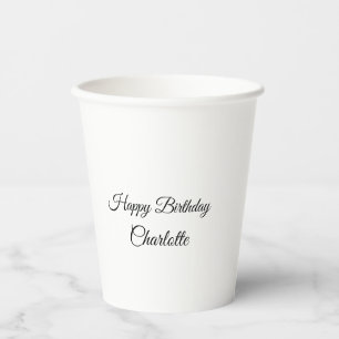 Gobelets En Papier SIMPLE MINIMAL.CUTIE AJOUTER NOM BÉBÉ joyeux anniv