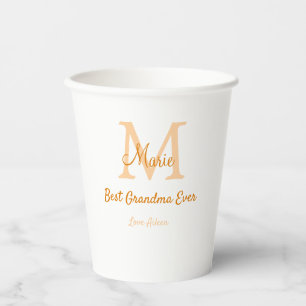 Gobelets En Papier simple minimum meilleur grand-mère jamais orange m