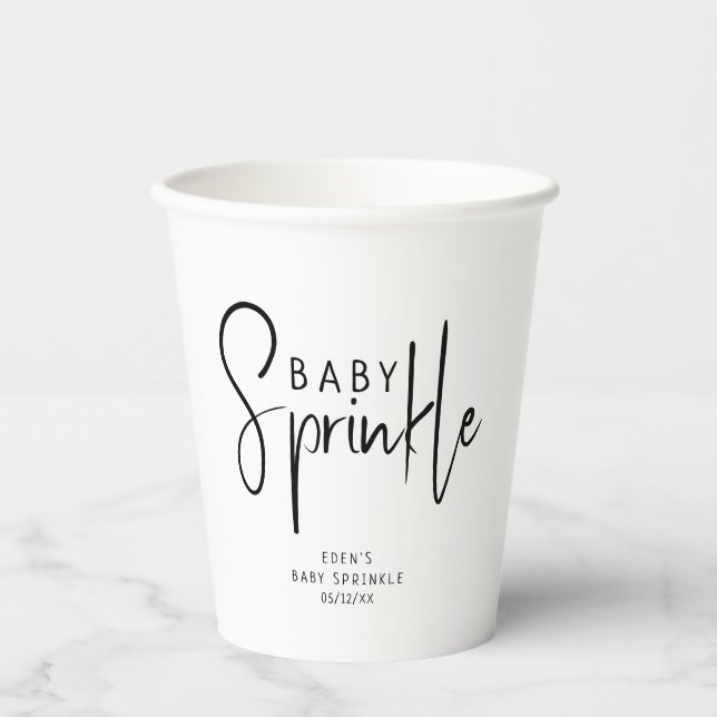 Gobelets En Papier Simple moderne Neutral Bébé Sprinkel (Recto)