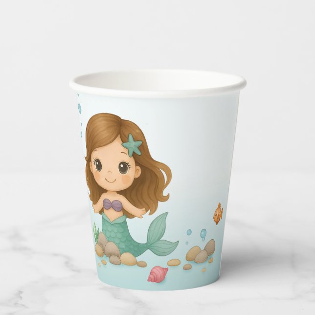 Gobelets En Papier Simple petite sirène mignonne (Verso)
